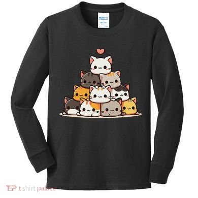Cat Cute Cats Anime Kawaii Kids Long Sleeve Shirt