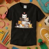 Cat Cute Cats Anime Kawaii Kids T-Shirt thumb 3