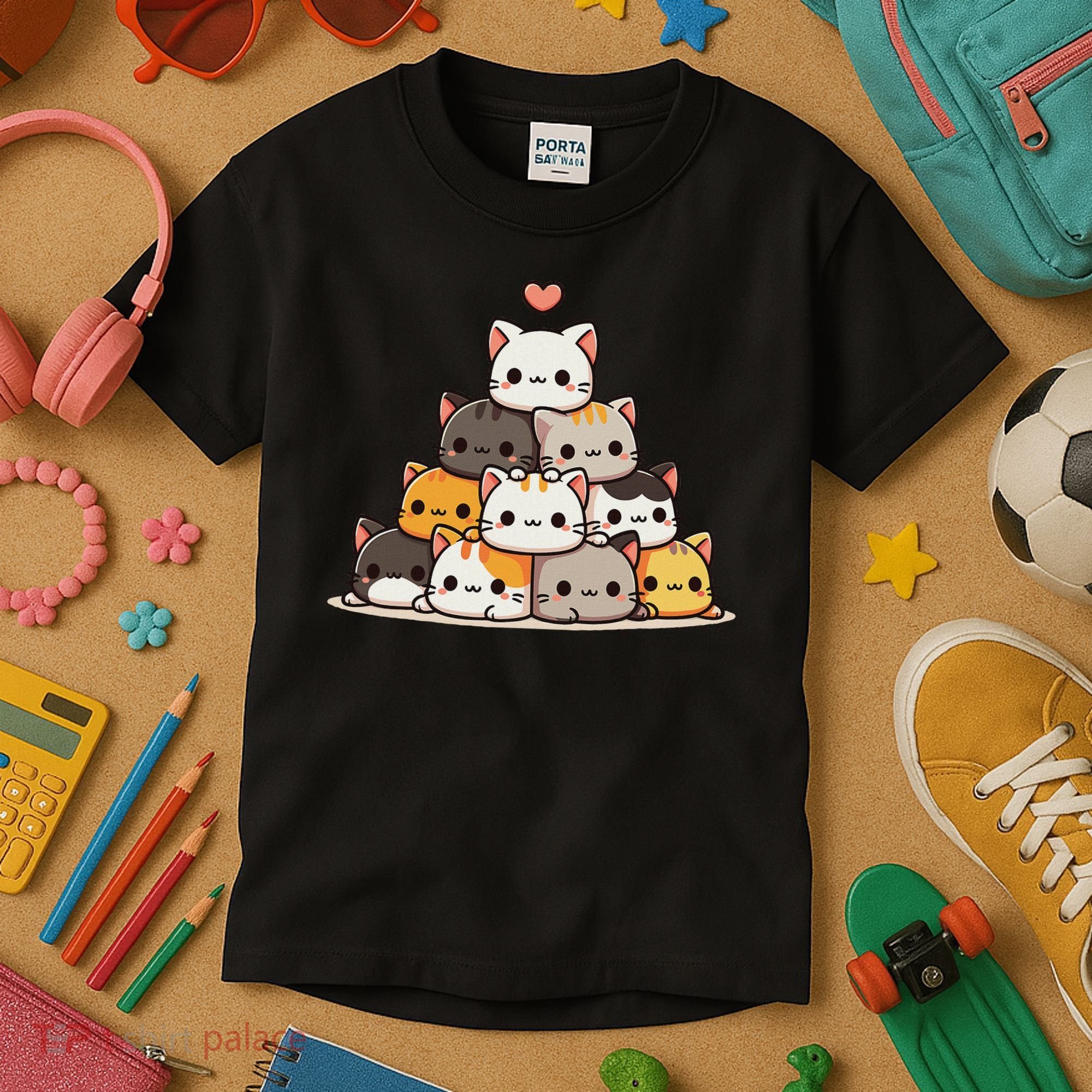 Cat Cute Cats Anime Kawaii Kids T-Shirt