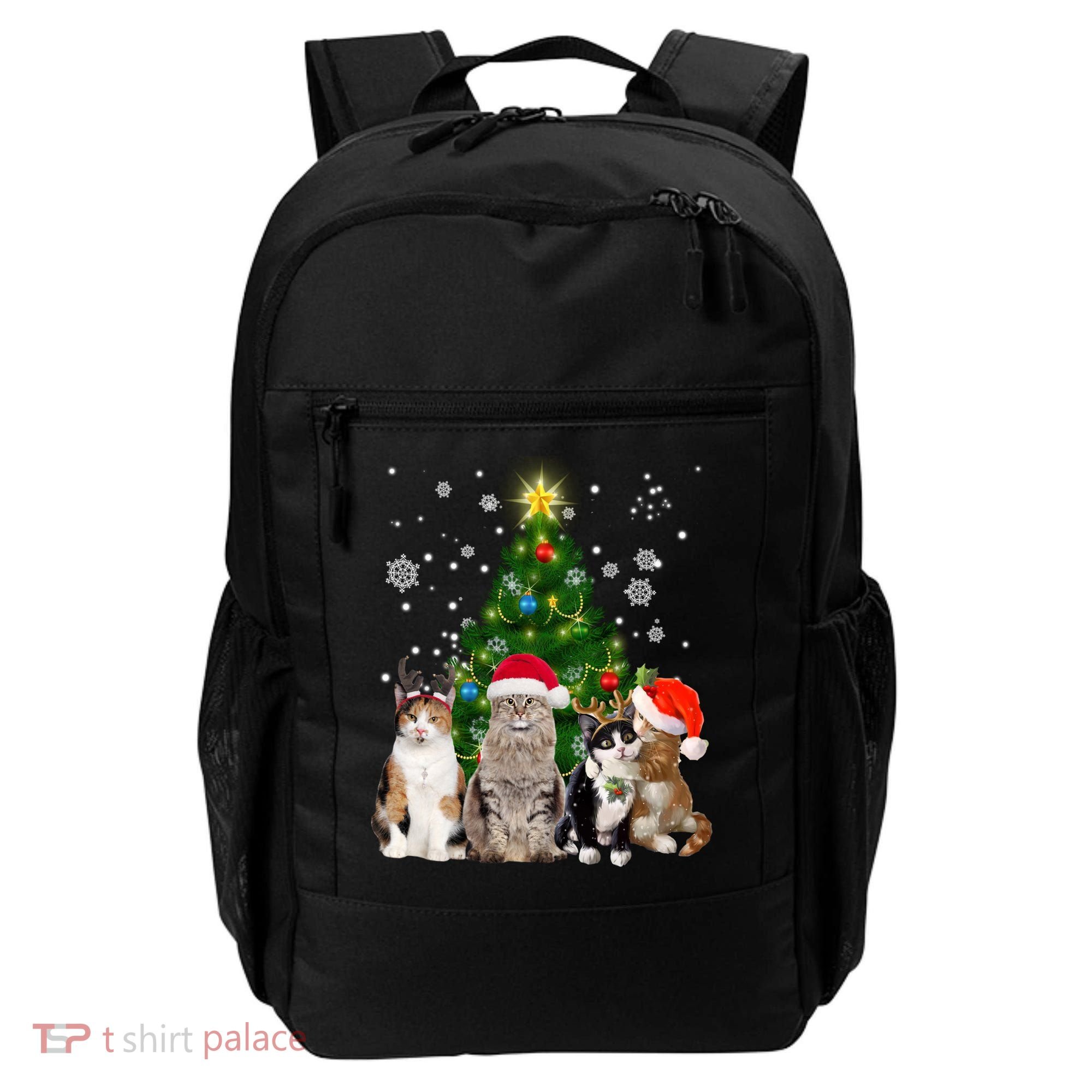 Cute Cat Christmas Tree Cat Lover Xmas Cat Mom Gift Backpack
