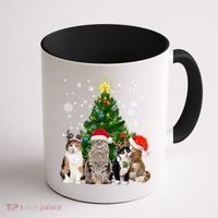 Cute Cat Christmas Tree Cat Lover Xmas Cat Mom Gift Coffee Mug thumb 1