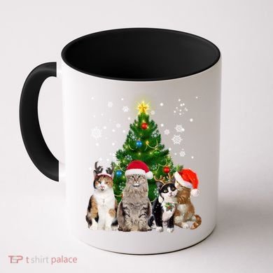 Cute Cat Christmas Tree Cat Lover Xmas Cat Mom Gift Coffee Mug