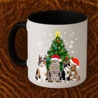 Cute Cat Christmas Tree Cat Lover Xmas Cat Mom Gift Coffee Mug thumb 2