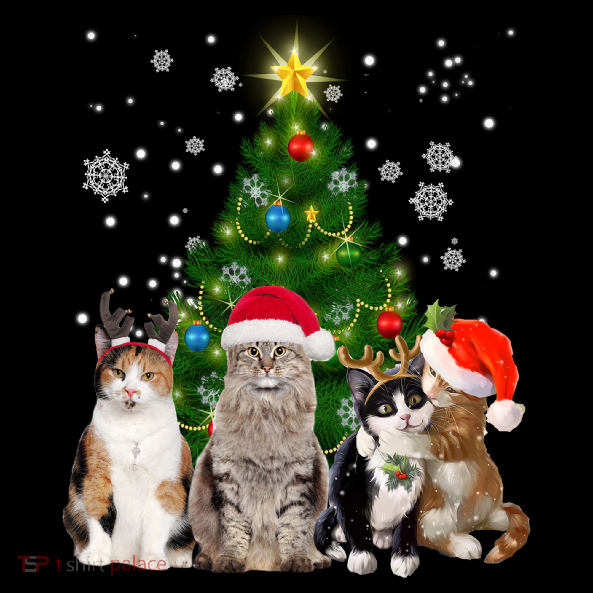 Cute Cat Christmas Tree Cat Lover Xmas Cat Mom Gift Coffee Mug