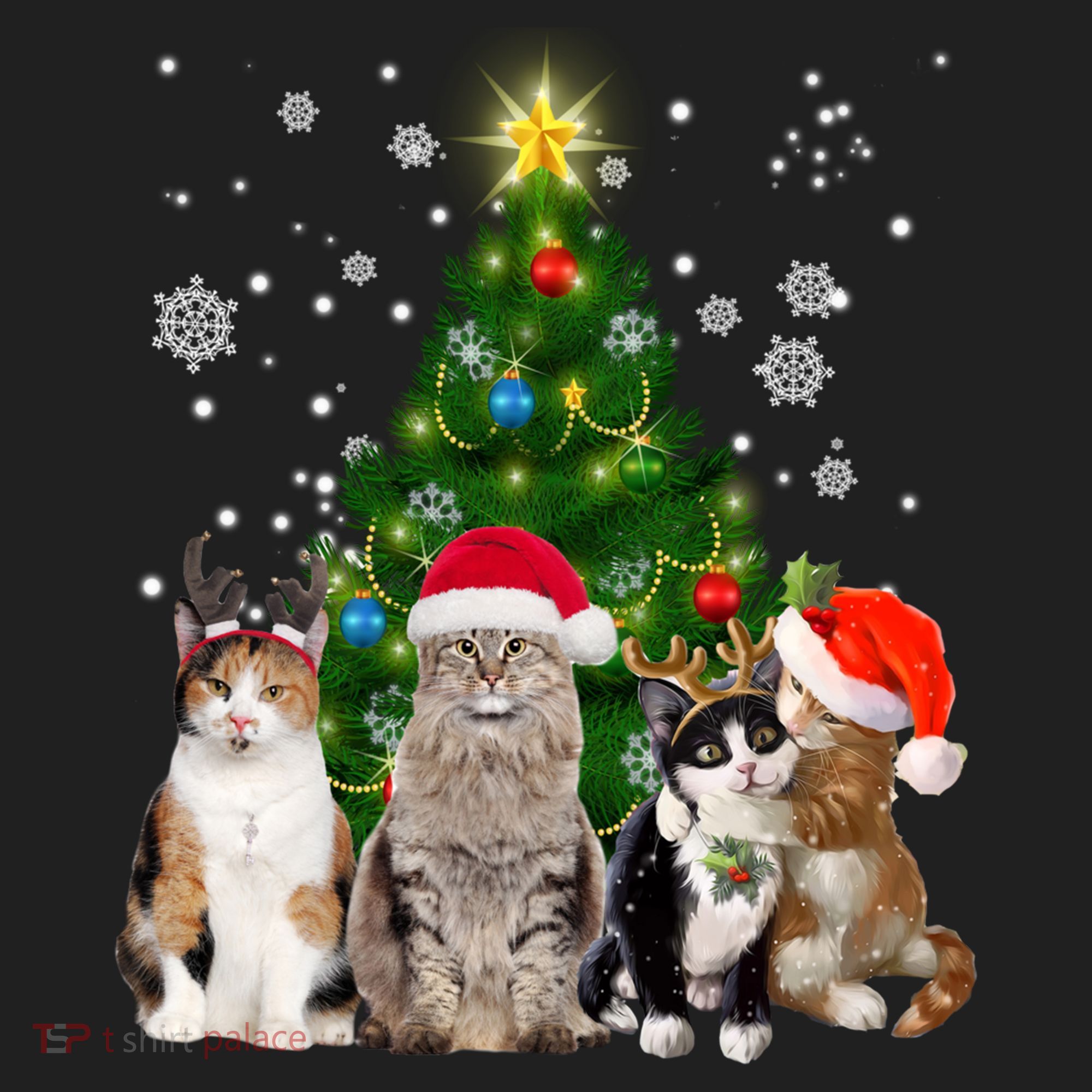 Cute Cat Christmas Tree Cat Lover Xmas Cat Mom Gift Beanie