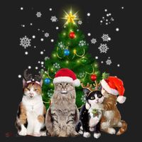 Cute Cat Christmas Tree Cat Lover Xmas Cat Mom Gift Hat thumb 2