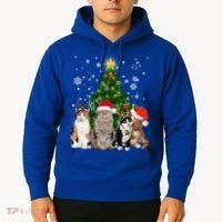 Cute Cat Christmas Tree Cat Lover Xmas Cat Mom Gift Hoodie thumb 2