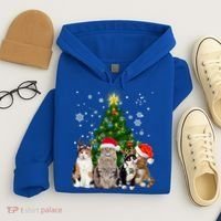 Cute Cat Christmas Tree Cat Lover Xmas Cat Mom Gift Hoodie thumb 4