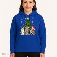 Cute Cat Christmas Tree Cat Lover Xmas Cat Mom Gift Hoodie thumb 5