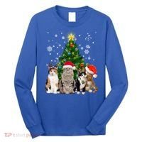 Cute Cat Christmas Tree Cat Lover Xmas Cat Mom Gift Long Sleeve Shirt thumb 0