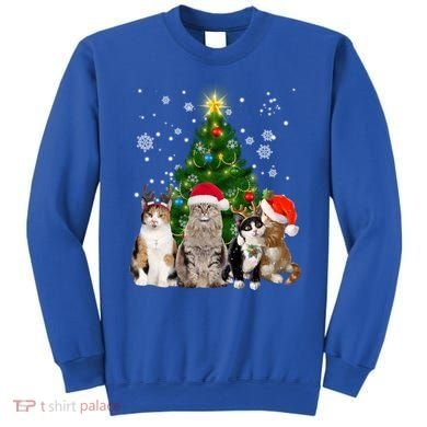 Cute Cat Christmas Tree Cat Lover Xmas Cat Mom Gift Sweatshirt