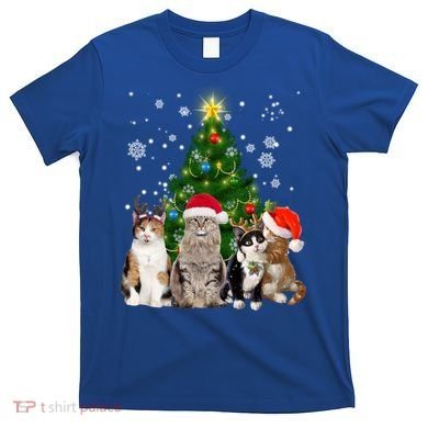 Cute Cat Christmas Tree Cat Lover Xmas Cat Mom Gift T-Shirt