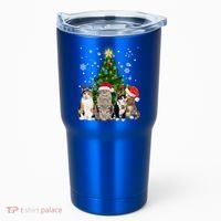 Cute Cat Christmas Tree Cat Lover Xmas Cat Mom Gift Tumbler thumb 0