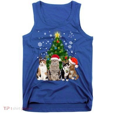 Cute Cat Christmas Tree Cat Lover Xmas Cat Mom Gift Tank Top