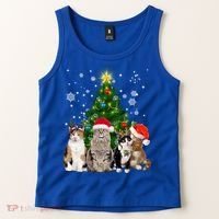 Cute Cat Christmas Tree Cat Lover Xmas Cat Mom Gift Tank Top thumb 2