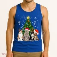 Cute Cat Christmas Tree Cat Lover Xmas Cat Mom Gift Tank Top thumb 3