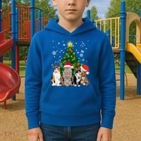Cute Cat Christmas Tree Cat Lover Xmas Cat Mom Gift Kids Hoodie thumb 2