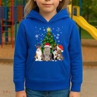 Cute Cat Christmas Tree Cat Lover Xmas Cat Mom Gift Kids Hoodie thumb 3