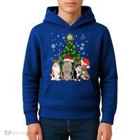 Cute Cat Christmas Tree Cat Lover Xmas Cat Mom Gift Kids Hoodie thumb 4