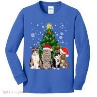 Cute Cat Christmas Tree Cat Lover Xmas Cat Mom Gift Kids Long Sleeve Shirt thumb 0
