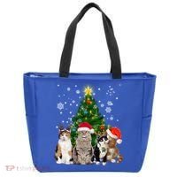 Cute Cat Christmas Tree Cat Lover Xmas Cat Mom Gift Tote Bag thumb 0