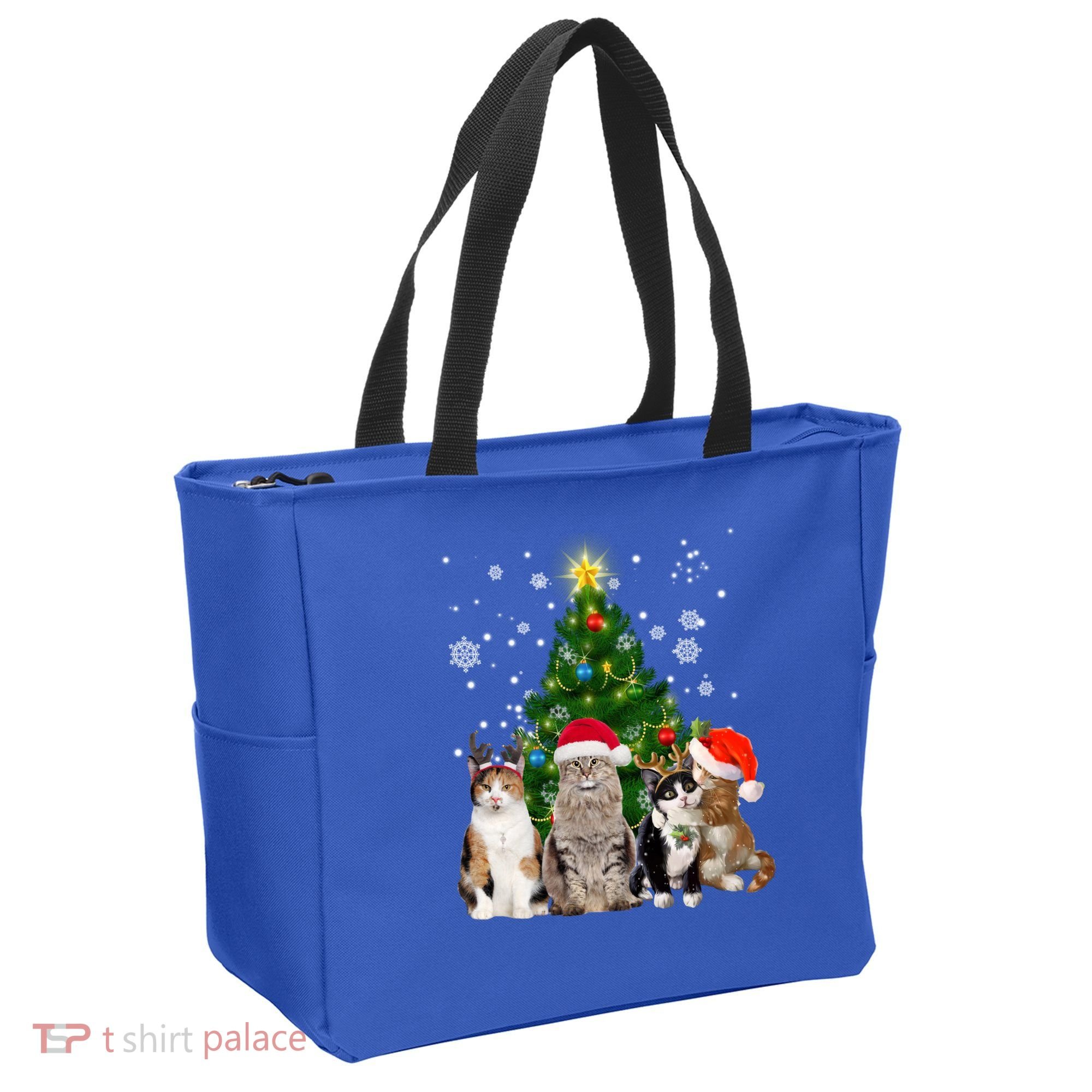 Cute Cat Christmas Tree Cat Lover Xmas Cat Mom Gift Tote Bag