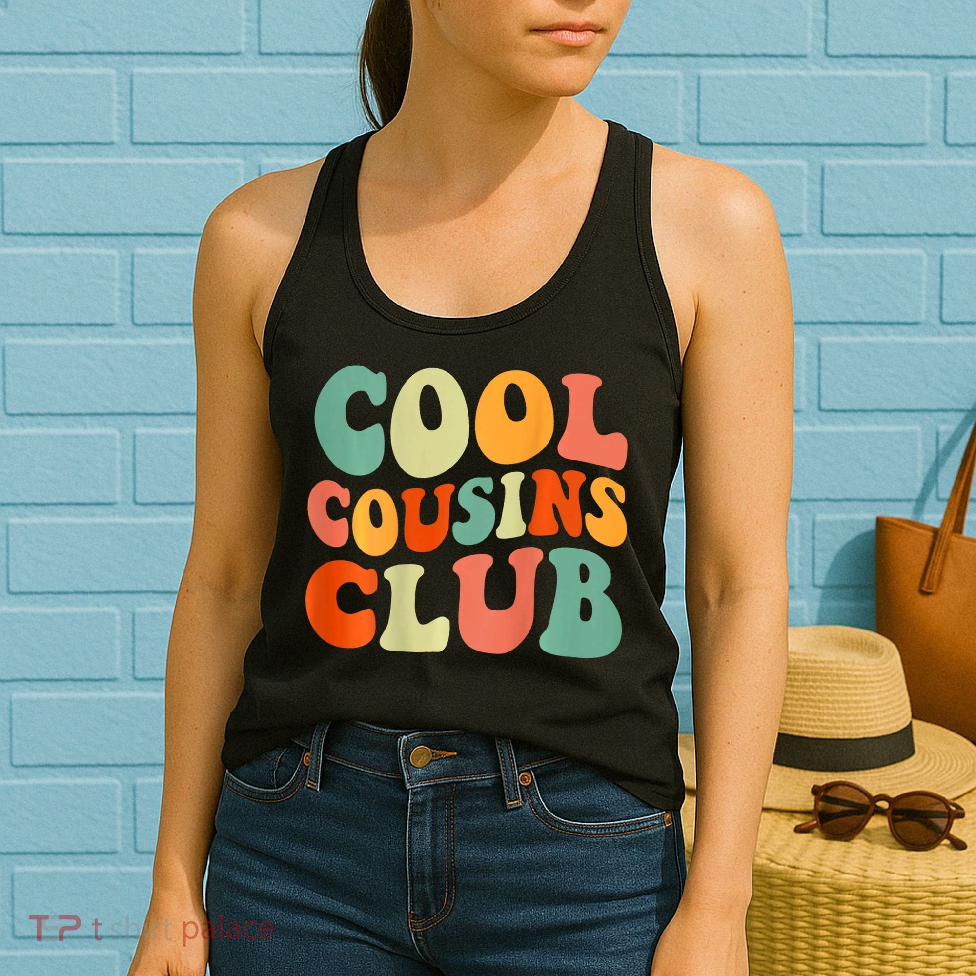 Cool Cousin Club Retro Cousin Matching Family Crew Women's Tank Top