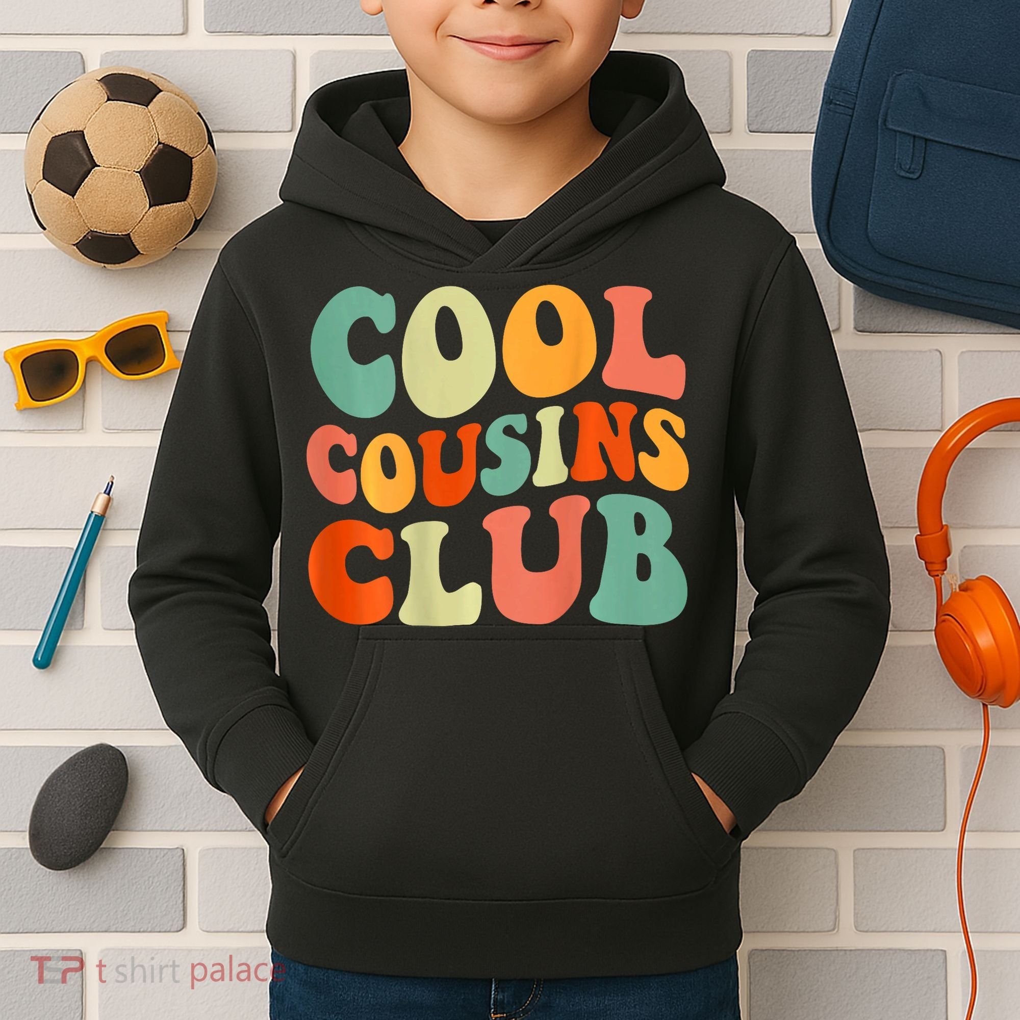 Cool Cousin Club Retro Cousin Matching Family Crew Kids Hoodie