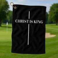 Christian Christianity Christ Is King Jesus Christ Catholic Golf Towel thumb 1