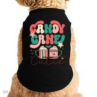 Candy Cane Cutie Festive Graphic Doggie Tank thumb 0