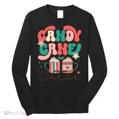 Candy Cane Cutie Festive Graphic Long Sleeve Shirt