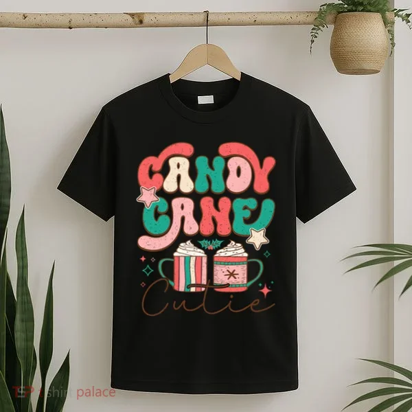 Candy Cane Cutie Festive Graphic T-Shirt