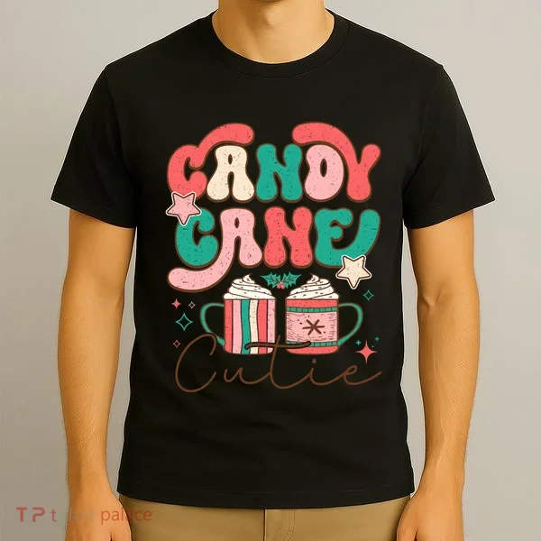 Candy Cane Cutie Festive Graphic T-Shirt