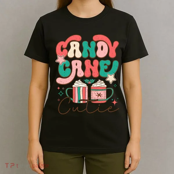 Candy Cane Cutie Festive Graphic T-Shirt
