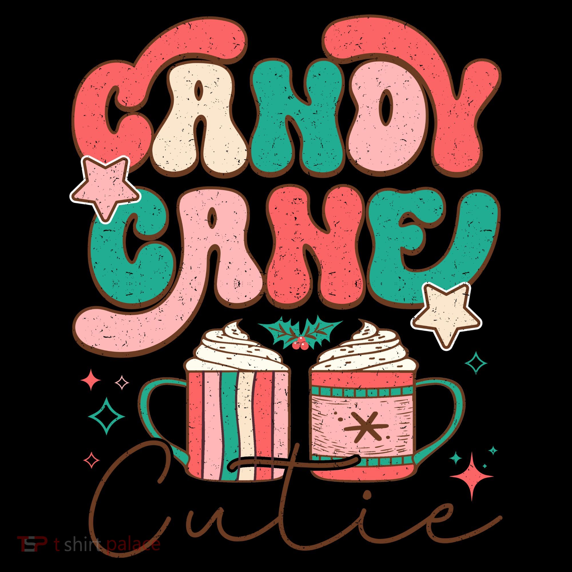 Candy Cane Cutie Festive Graphic Ornament