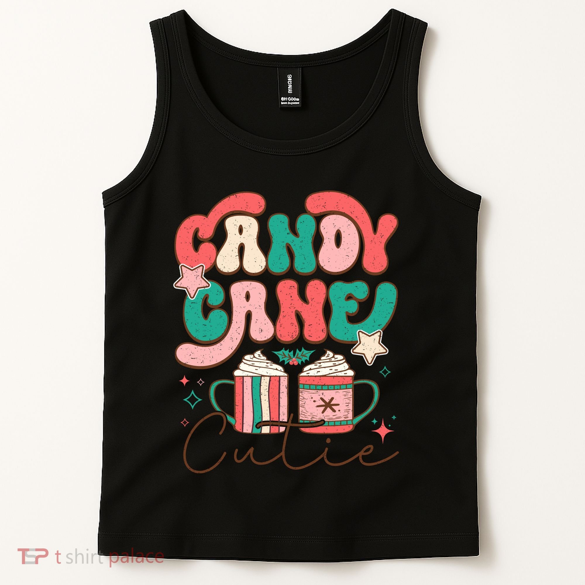 Candy Cane Cutie Festive Graphic Tank Top