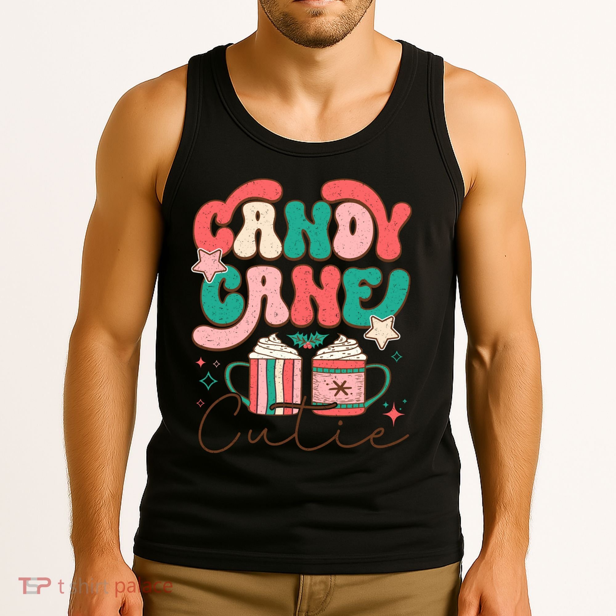 Candy Cane Cutie Festive Graphic Tank Top