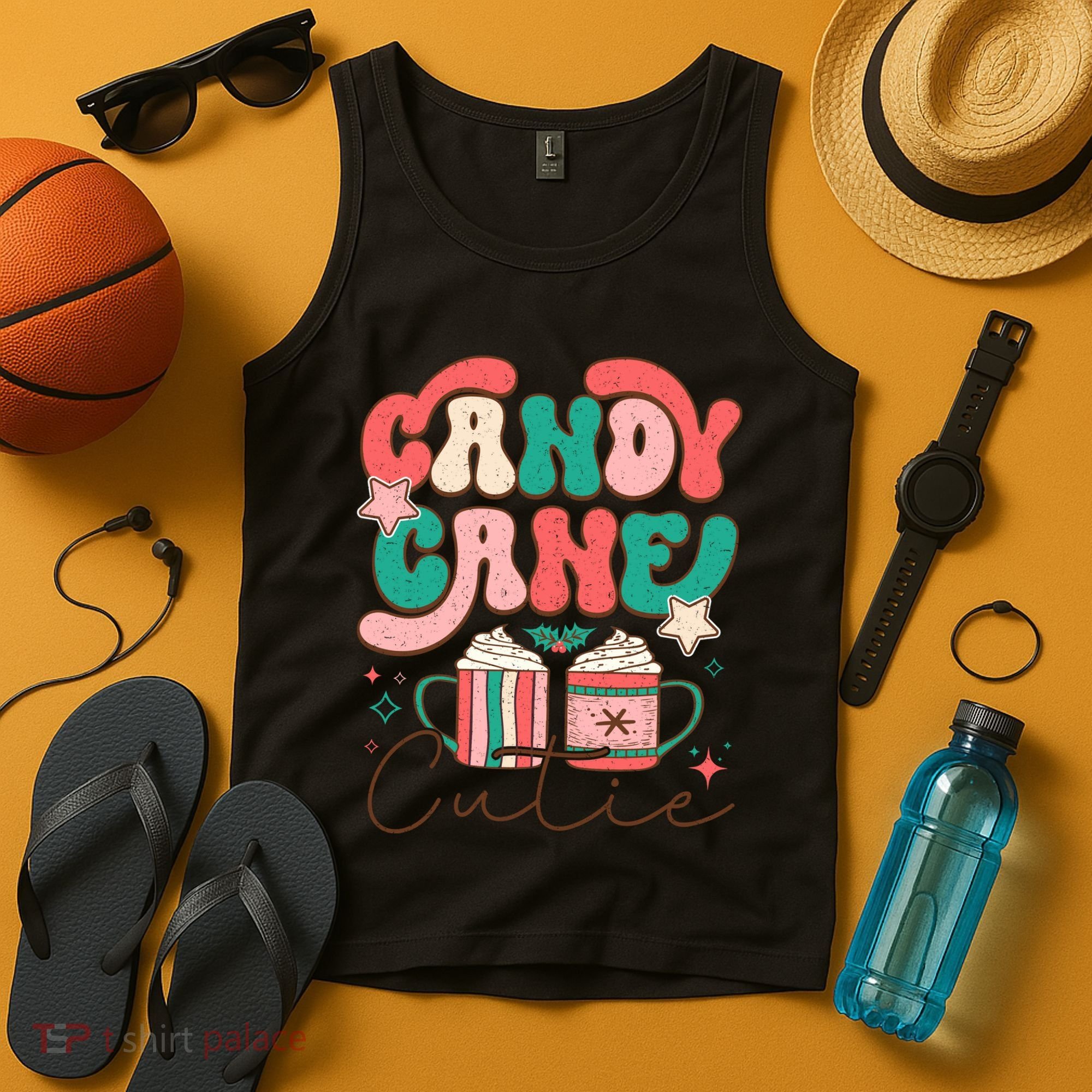 Candy Cane Cutie Festive Graphic Tank Top