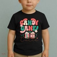 Candy Cane Cutie Festive Graphic Toddler T-Shirt thumb 2