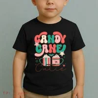 Candy Cane Cutie Festive Graphic Toddler T-Shirt thumb 2
