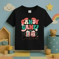 Candy Cane Cutie Festive Graphic Toddler T-Shirt thumb 3