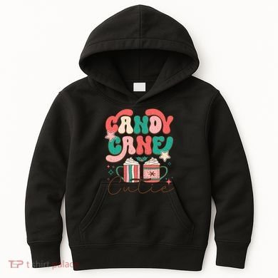 Candy Cane Cutie Festive Graphic Kids Hoodie