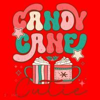 Candy Cane Cutie Festive Graphic Santa Hat thumb 1