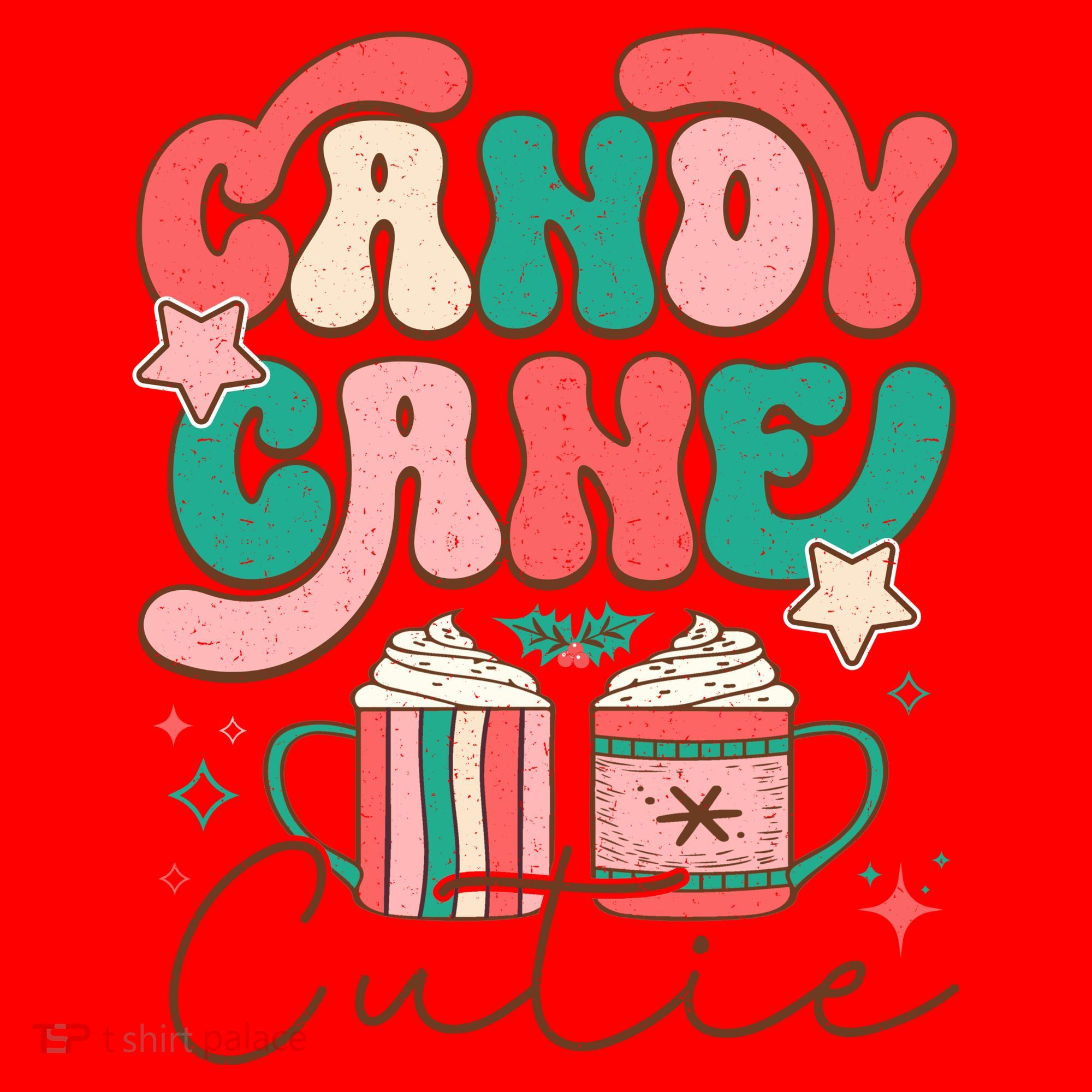 Candy Cane Cutie Festive Graphic Santa Hat