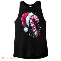Candy Cane Christmas Lights Holiday Ladies PosiCharge Tri-Blend Wicking Tank thumb 0