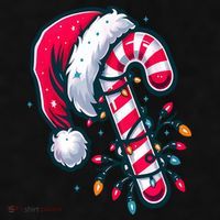 Candy Cane Christmas Lights Holiday Ladies PosiCharge Tri-Blend Wicking Tank thumb 2