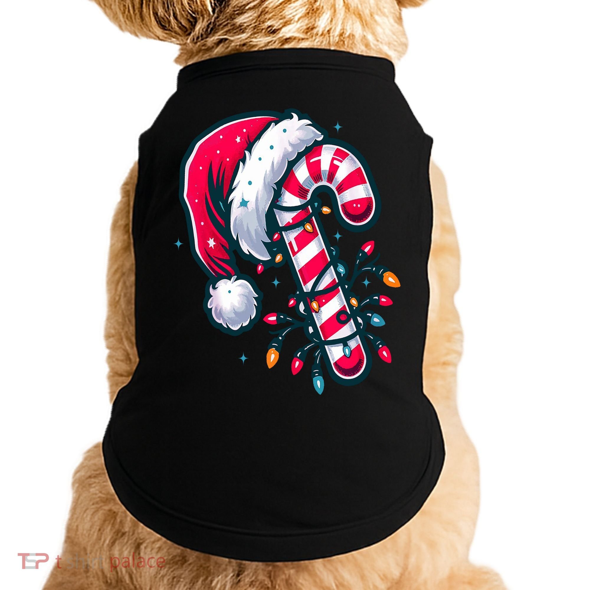 Candy Cane Christmas Lights Holiday Doggie Tank