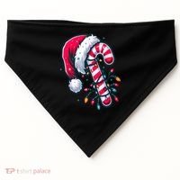 Candy Cane Christmas Lights Holiday USA-Made Doggie Bandana thumb 0