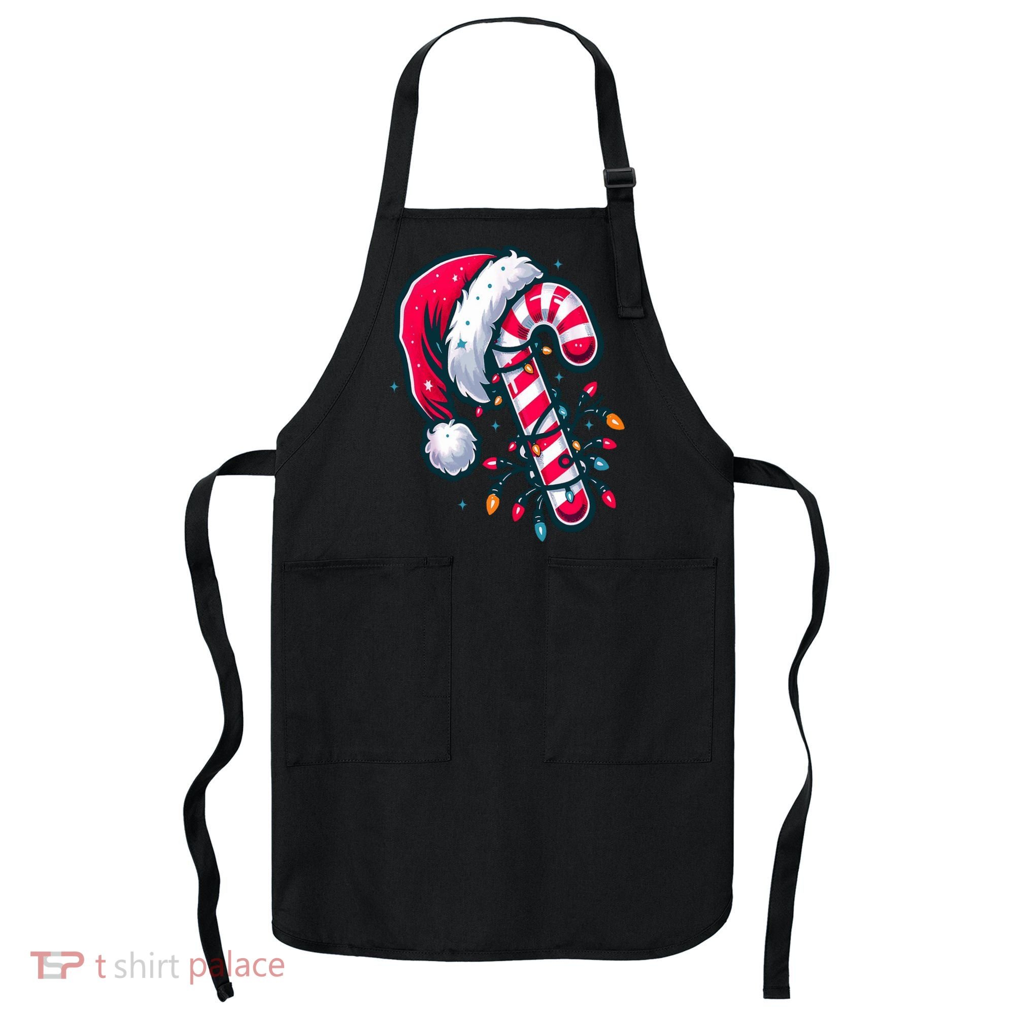 Candy Cane Christmas Lights Holiday Apron