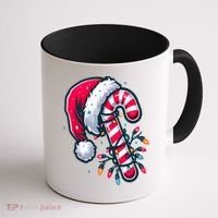Candy Cane Christmas Lights Holiday Coffee Mug thumb 1